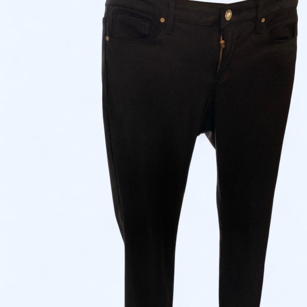 Nine West Black Faux Leather Stretch Skinny Jeans 4
